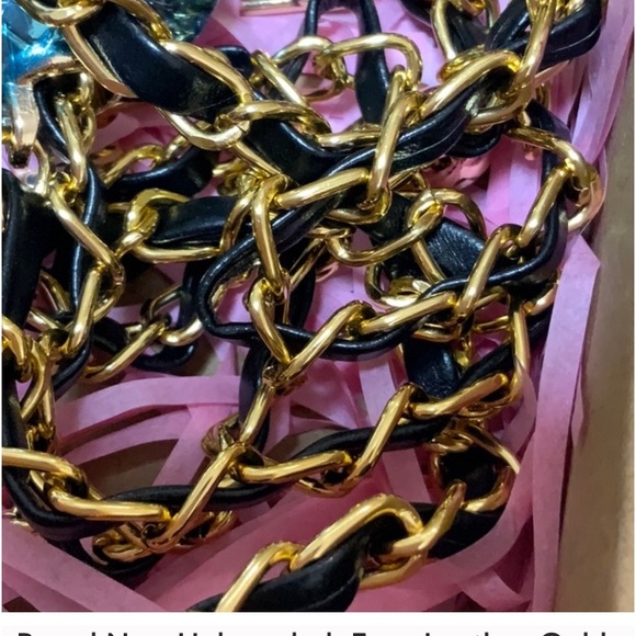 🎁💕Brand New Unbranded, Faux Leather Gold Hardware Wallet Strap 120 Cm long. - Picture 2 of 4